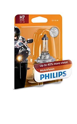 Philips Automotive Lighting H7MVB1 MotoVision Automotive Fog Light, 1 Pack,White