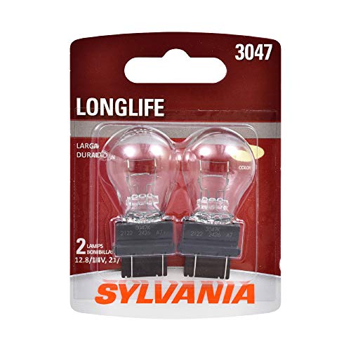 SYLVANIA - 3047 Long Life Miniature - Bulb, Ideal for Daytime Running Lights (DRL) and Back-Up/Reverse Lights (Contains 2 Bulbs)