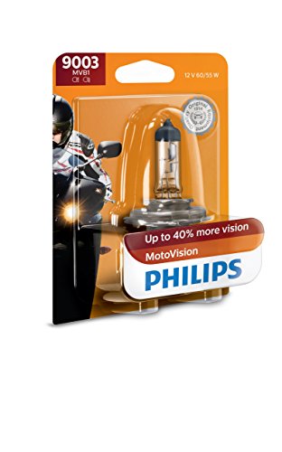 Philips 9003MVB1 MotoVision Motorcycle and Powersport Replacement Headlight Bulb, 1 Pack
