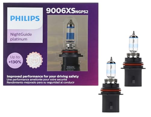 Philips Automotive Lighting 9006XS NightGuide Platinum Premium Upgrade Automotive Replacement Headlight Bulb, Fits Select High Beam, Low Beam, and Fog Positions (Pack of 2)