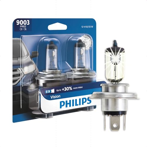 Philips Automotive Lighting 9003 Vision Upgrade Automotive Replacement Headlight Bulb, Fits Select High Beam, Low Beam, or Fog Positions (Pack of 2)