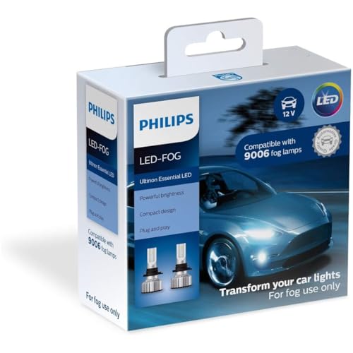 Philips Automotive Lighting 9006 Ultinon Essential LED Fog Lights, 2 Pack