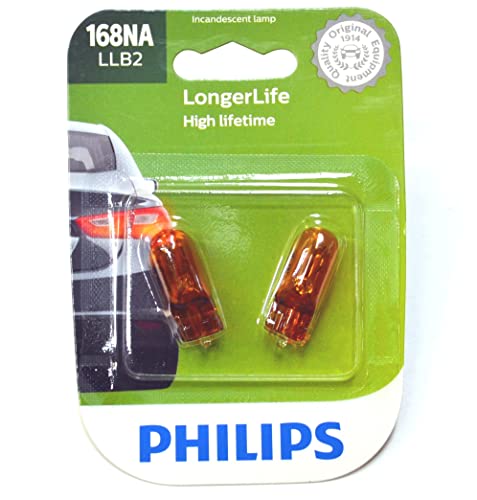 Philips 168NA LongerLife Miniature Bulb, 2 Pack