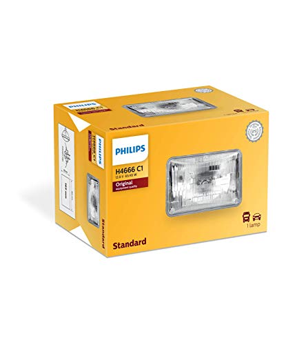 Philips H4666C1 Standard Halogen Sealed Beam headlamp, 1 Pack