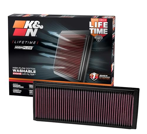 K&N High-Flow Original Lifetime Engine Air Filter: Increase Power & Acceleration, Washable, Premium: Compatible with 2003-2019 Volswagen/Audi (Beetle, Passat, Jetta, Tiguan, Q3, Q3 Quattro), 33-2865