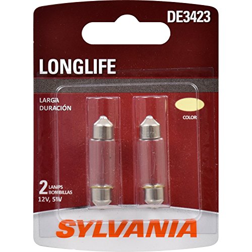 SYLVANIA - DE3423 Long Life Miniature - Bulb, Ideal for Interior Lighting - Trunk, Cargo and License Plate (Contains 2 Bulbs)