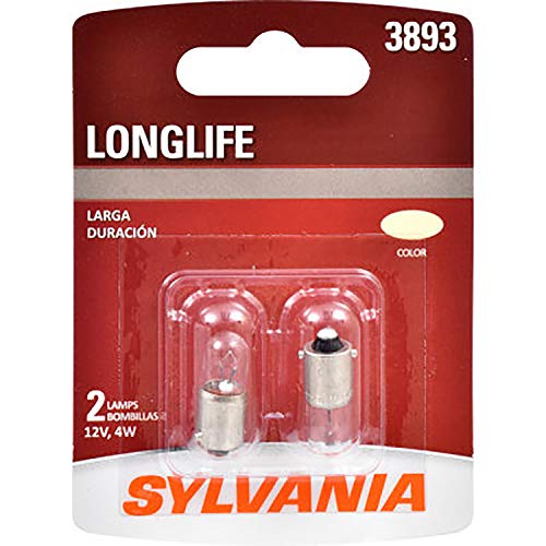 SYLVANIA - 3893 Long Life Miniature - Bulb, Ideal for Glove Box, Inst. Panel, License and More. (Contains 2 Bulbs)