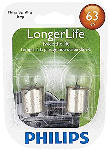Philips Automotive Lighting 63 LongerLife Miniature Bulb, 2 Pack,63LLB2