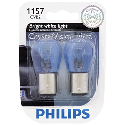 Philips 1157CVB2 1157 CrystalVision Ultra Miniature Bulb, 2 Pack