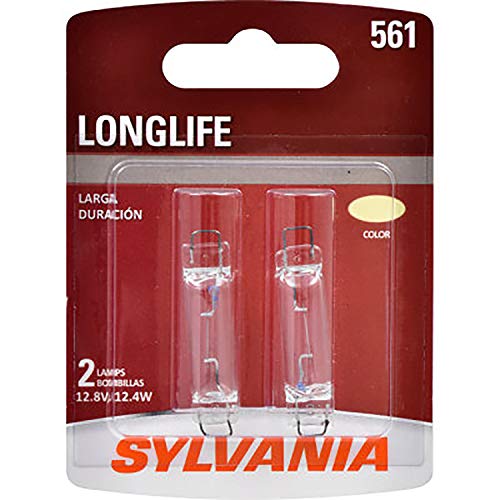 SYLVANIA - 561 Long Life Miniature - Bulb, Ideal for Interior Lighting  Cargo, License Plate and More (Contains 2 Bulbs)
