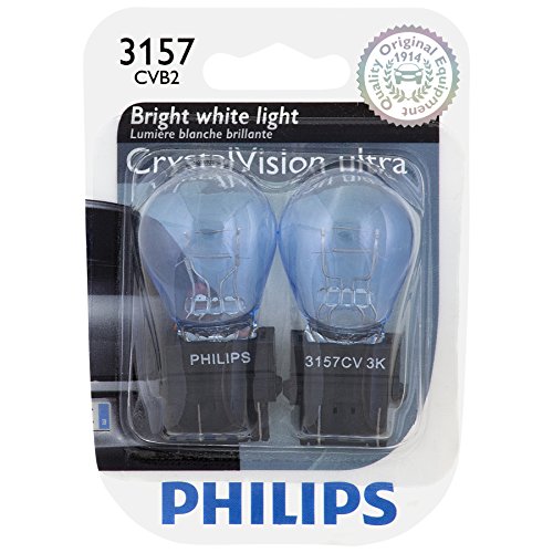 Philips 3157CVB2 3157 CrystalVision Ultra Miniature Bulb, 2 Pack
