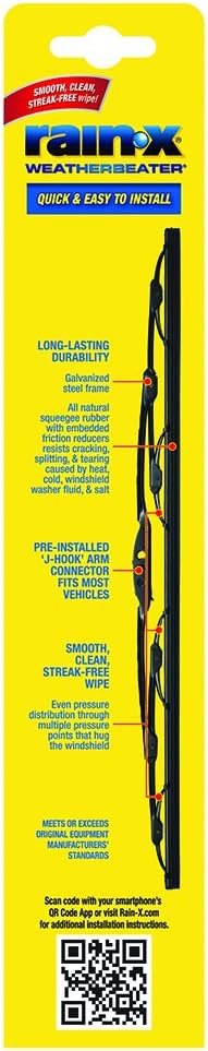 Rain-X RX30219 WeatherBeater Wiper Blades, 19" Windshield Wipers (Pack Of 1), Automotive Replacement Windshield Wiper Blades That Meet Or Exceed OEM Quality And Durability Standards