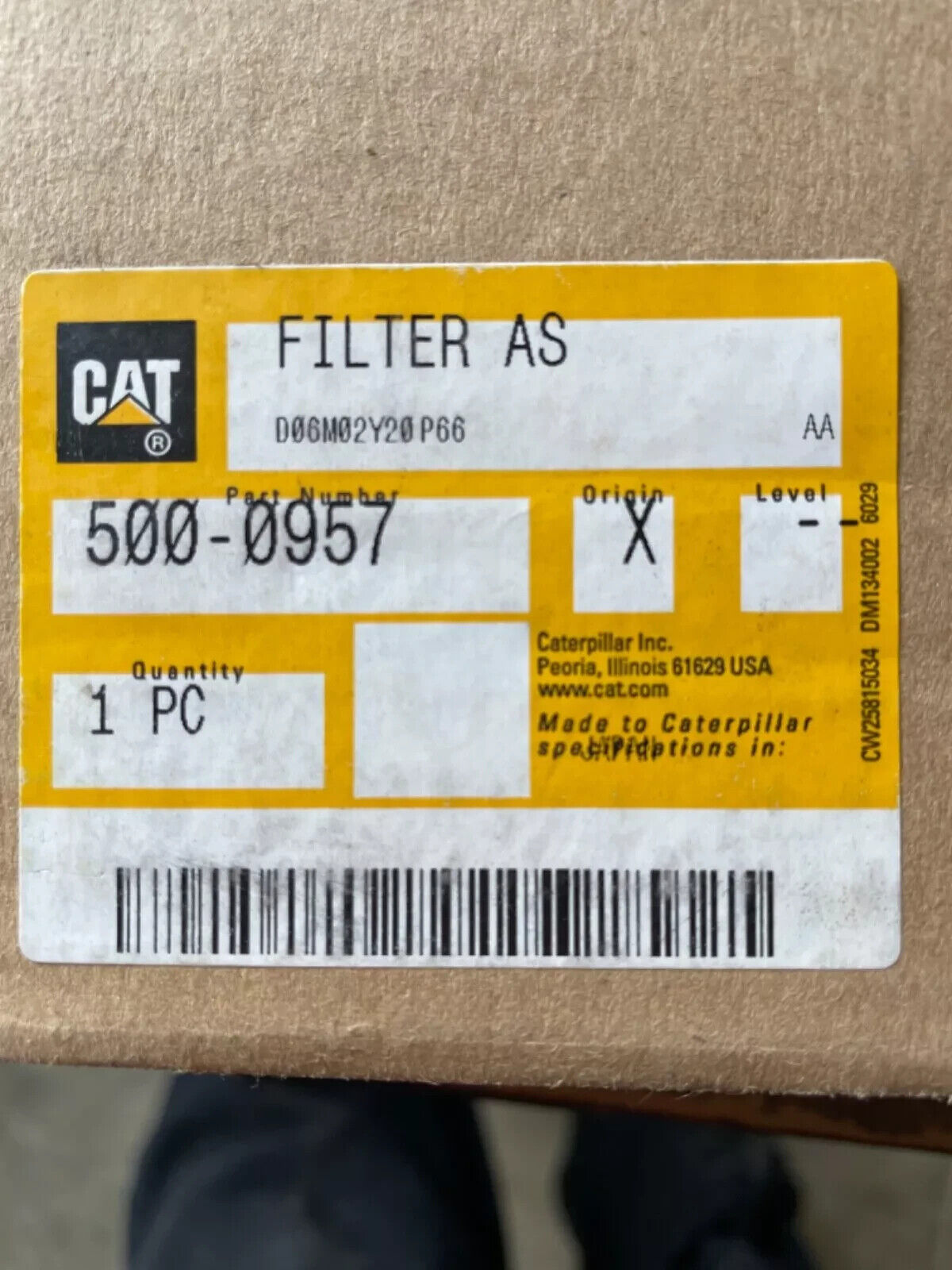 Genuine OEM Caterpillar CAT Standard Efficiency Cabin Air Filter 500-0957