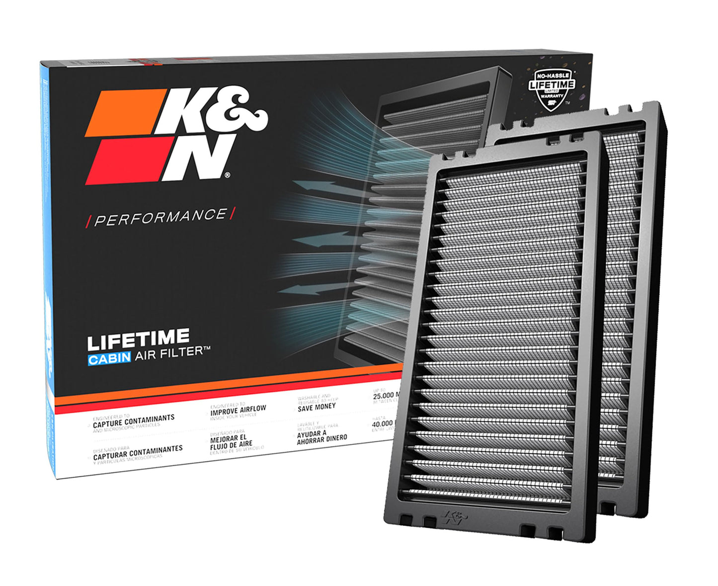K&N LIFETIME Cabin Air Filter: Premium, Washable, Clean Air for your Cabin: Compatible with 2005-2021 Nissan: Frontier, Navara, NP300, NV1500, NV2500, NV3500, Pathfinder, Xterra, VF1001