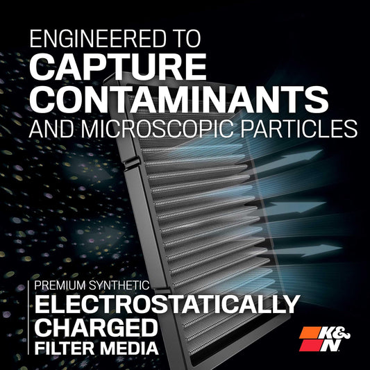 K&N Cabin Air Filter: Premium, Washable, Clean Airflow to your Cabin Air Filter Replacement: Designed For Select 2001-2018 HYUNDAI/KIA (i40, Veloster, Accent, Genessis, Rio, Sportage, K2), VF2007