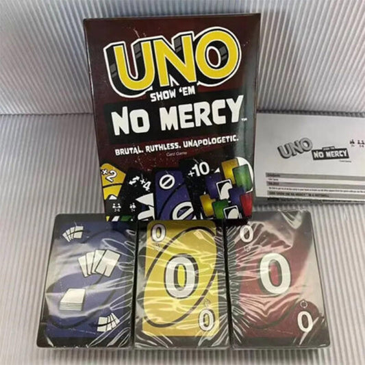 BOSSETY Uno No Mercy Family Card Game with 56 Extra Cards, Special Rules, Redoutable Action Cards, Harsher Penalties, Children's Toy, Ages 4 and Above, HWV18